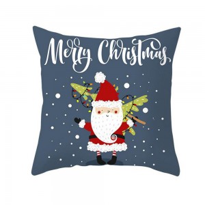 45 x 45cm Merry Christmas Pillow Case Polyester Pillow Cover Santa Claus Elk Pattern Decorative Cushion Cover - 01