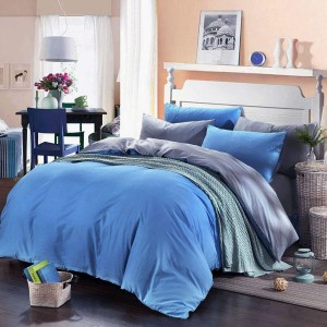 3 Or 4pcs Pure Cotton Sapphire Blue Grey Color Assorted Bedding Sets - 3pcs Suit Twin Size