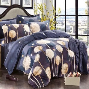 4pcs Pure Cotton Sanding Dandelion Printed Thicken Bedding Sets Duvet Cover - Twin Size