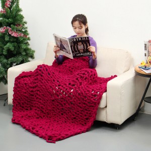 100x150cm Handmade Knitted Blanket Cotton Soft Washable Lint-free Throw Blankets - gebroken wit