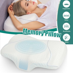 ESSORT Cervical Memory Pillow Foam Contour Pillow Neck Pain Ergonomic Breathable Sleeping Adjustable - White