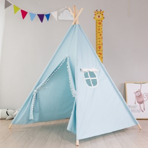 Kids Tent Children Indian Teepee Wigwam Play Indoor Outdoor Toys Games Hig Large - Blue