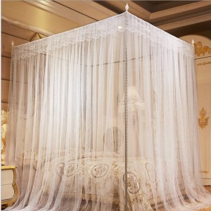 1.8 x 2m Luxury Princess Style Bed Netting Curtain Panel Bedding Canopy Four Corner Mosquito Net - Pink