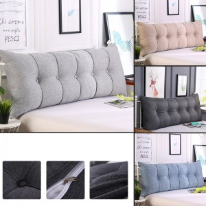 Home Soft Large Pillow Back Cushion Multifunction Long Suede Elastic Backrest for Bedside Seat Bed Sofa Decor - Light Grey