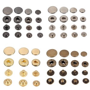 15Pcs Snap Fasteners Popper Press Stud Sewing Leather Button - 15.0mm Gold