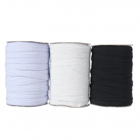 0.8/1.0/1.2cm Flat Elastic Bands White Black Bleaching-white Spandex Elastic Ribbon DIY Crafts Trousers Sewing Accessories - Bla