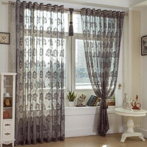 2 Panel Breathable Voile Sheer Curtains Bedroom Balcony Light Transmission Window Screening - W40 x L84Inch Coffee