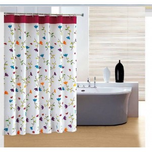 Bathroom Waterproof Polyester Flower Thicker Shower Curtain - 200*200cm