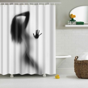 Bathroom Shower Curtains Sexy Woman Shower Curtain Waterproof Polyester Fabric Screen - 4