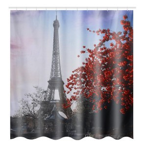 180X180CM Eiffel Tower Waterproof Polyester Shower Curtain Bathroom Bathe Cloth