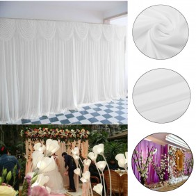 2M X 2M White Stage Background Backdrop Drape Curtain Swags Wedding Party  US