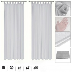 1/2PCS White Voile Curtain Polyester Breathable Tulle Sheer Curtains for Kitchen Living Room Bedroom - 140x137cm