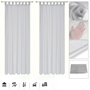 1/2PCS White Voile Curtain Polyester Breathable Tulle Sheer Curtains for Kitchen Living Room Bedroom - 140x137cm