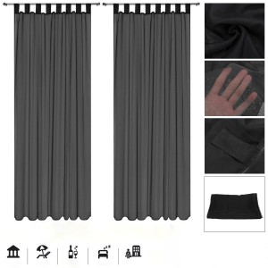 1/2PCS Black Voile Curtain Polyester Breathable Tulle Sheer Curtains for Kitchen Living Room Bedroom - 140x137cm