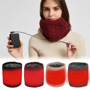 Electric USB Charging Heating Scarf Washable Thermal Soft Heated Scarf Wrapped Neck Warmer Autumn Winter Warm Equipment - Grey