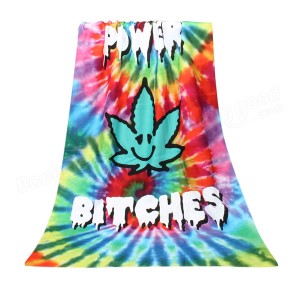 70x140cm Polyester Fiber Flower Power Pattern Bath Beach Towel Soft Reactive Print Washcloth