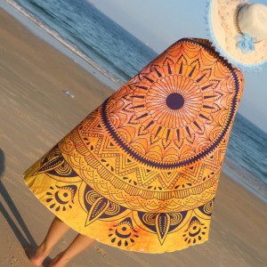 Indian Mandala Woman Beach Towel Hippie Wall Hanging Bohemian Bedspread Tapestry Dorm Decor - Blue