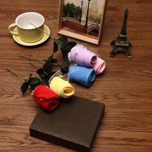 20x20cm Mircrofibre Rose Flower Water Absorbtion Towel Festival Valentine Birthday Wedding Gifts - Blue