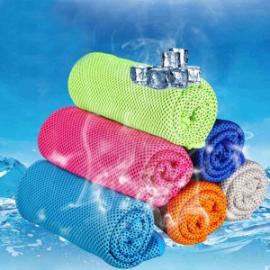 31x100cm Microfiber Squishy Absorbent Summer Cold Towel Sports Hiking Travel Cooling Washcloth - Orange