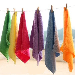 25*25cm Microfiber Absorbent Face Towel Soft Bath Washcloth - Coffee