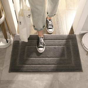 Thickening Waterproof Bathroom Floor Mats Home Entrance Absorbent Anti-slip Mat Bedroom Floor Mats - Light Grey 40*60cm