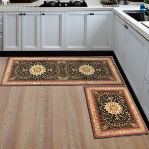 2pcs 47In Non-Slip Kitchen Mat Rubber Backing Doormat Runner Rug Set - Type A