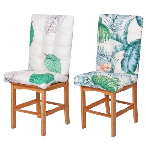 Natural Pattern Outdoor Dining Chair Cushion Wear-resistant UV Resistant Polyster Mat - Green leaf