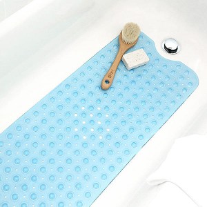 KC-BM23 Rectangle Non-Slip Mat Machine Washable Bathtub Sution Cup Mat Clear Antibacterial - Green