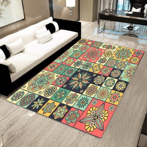 Polyester Carpet Rug Bedside Rug Geometric Floor Mat Living Room Bedroom Carpet for Home Decor - 40*60cm