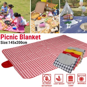 57''x78'' Outdoor Waterproof Picnic Blanket Foldable Beach Mat Travel - Yellow+White