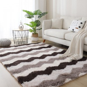 Long Hair Variegated Tie-dye Gradient Carpet Living Room Bedroom Bedside Blanket Coffee Table Cushion Full Carpet Floor - 50*80c