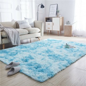 Hongshen Carpet Plush Tie Dye Rug for Living Room Sofa Coffee Table Bay Window Mat - Coffee