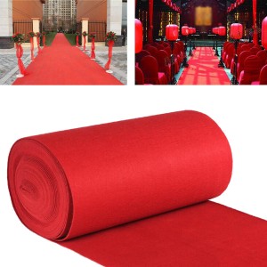 10m/15m VIP Red Carpet Runner Party Decoration Wedding Aisle Floor Disposable Entrance Scene Carpet - 1*15m