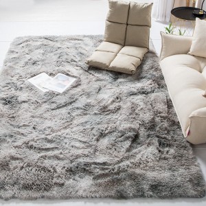 Soft Fluffy Shaggy Area Carpet Anti-Slip Living Room Floor Bedroom Rug Home - Silver