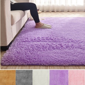 120x170cm Soft Fluffy Floor Rug Shag Shaggy Area Rug Bedroom Dining Room Carpet Yoga Mat Child Play Mat -  Pink