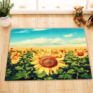 Gold Sunflower Area Floor Rug Carpet For Bedroom Living Room Home Decoration - 120x160cm