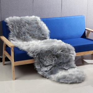 190*70CM Rectangle Sheepskin Rug Artificial Wool Soft for Chair Sofa Bedroom Floor Carpet - White