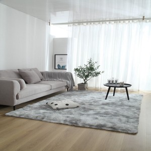 Tie Dye Gradient Carpet Non-slip Skin-friendly Breathable Carpet Water Absorption Fluffy Floor Mat - Light Grey 160*230cm