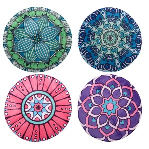 Round Style Decoration Fluffy Rugs Shaggy Carpet Floor Mat Anti-Skid at Home Bedroom Yoga Meditaion Mat -  Pink