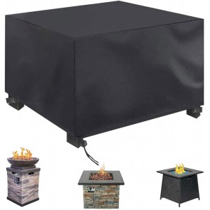 NASUM Outdoor Square Firepit Cover 420D Black Waterproof Weatherproof Fire Pit Cover