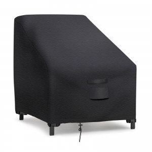 Heavy-duty Polyester PU Coating Fabric Chair Cover Waterproof Anti-UV Dustproof Chair Cover - Black