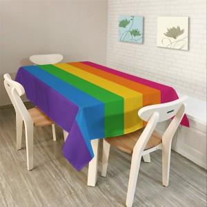 Modern Simple Rectangle Polyester Tablecloth Colorful Triangle Geometry - S 1