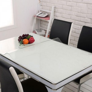 Wipe Clean Transparent Tablecloth Mat PVC Glass Effect Antifouling Table Protection Cover - 140*140cm