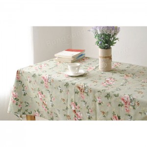 Rectangle Pastoral Style Thicken Cotton Linen Tablecloth Tableware Mat Desk Cover Home Decor - 140*140cm