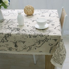 World Map Tablecloth High Quality Lace Tablecloth Decorative Elegant Tablecloth Linen Table Cover  - 60*60cm